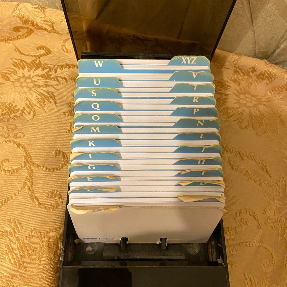 Blue and White Index Vintage Card Holder